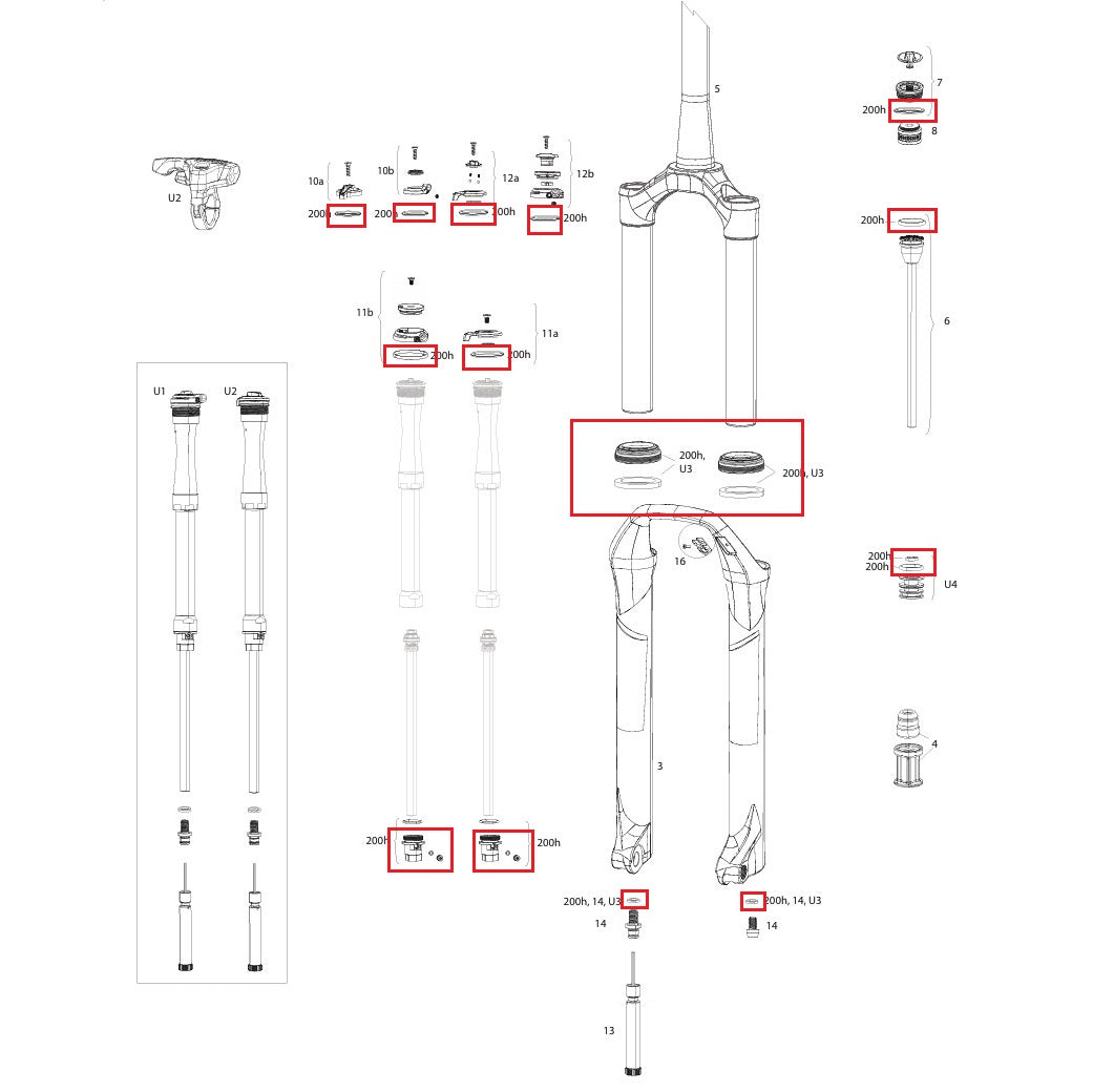 Service Kit 200 Hours / 1 Year ROCKSHOX SID SL (32MM) RL/RLC/XX/SELECT/SELECT+/ULT (2017-2020) GEN-B