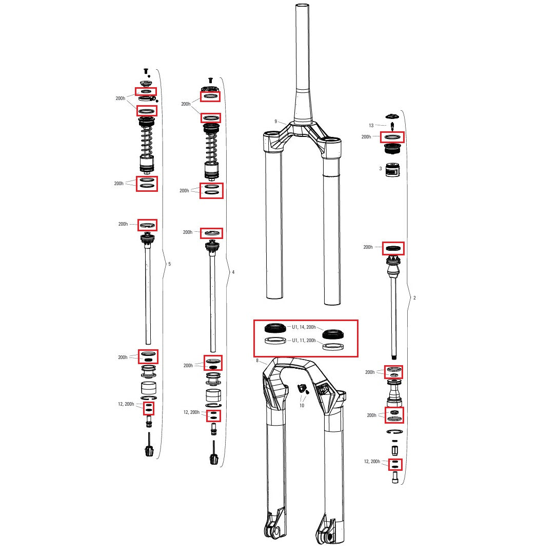 Service Kit 200 Hours / 1 Year ROCKSHOX PSYLO Gold (2025+) Generations A