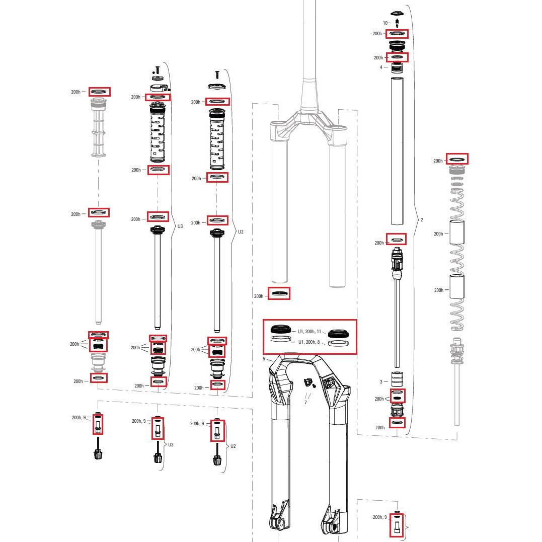 Service Kit 200 Hours / 1 Year ROCKSHOX PSYLO Silver (2025+) Generations A