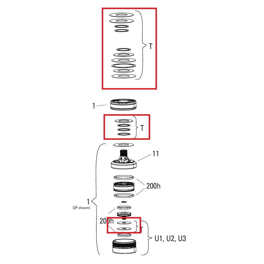 ROCKSHOX shock absorber adjustment washers for SIDLUXE A2+ rebound and compression (2024+)