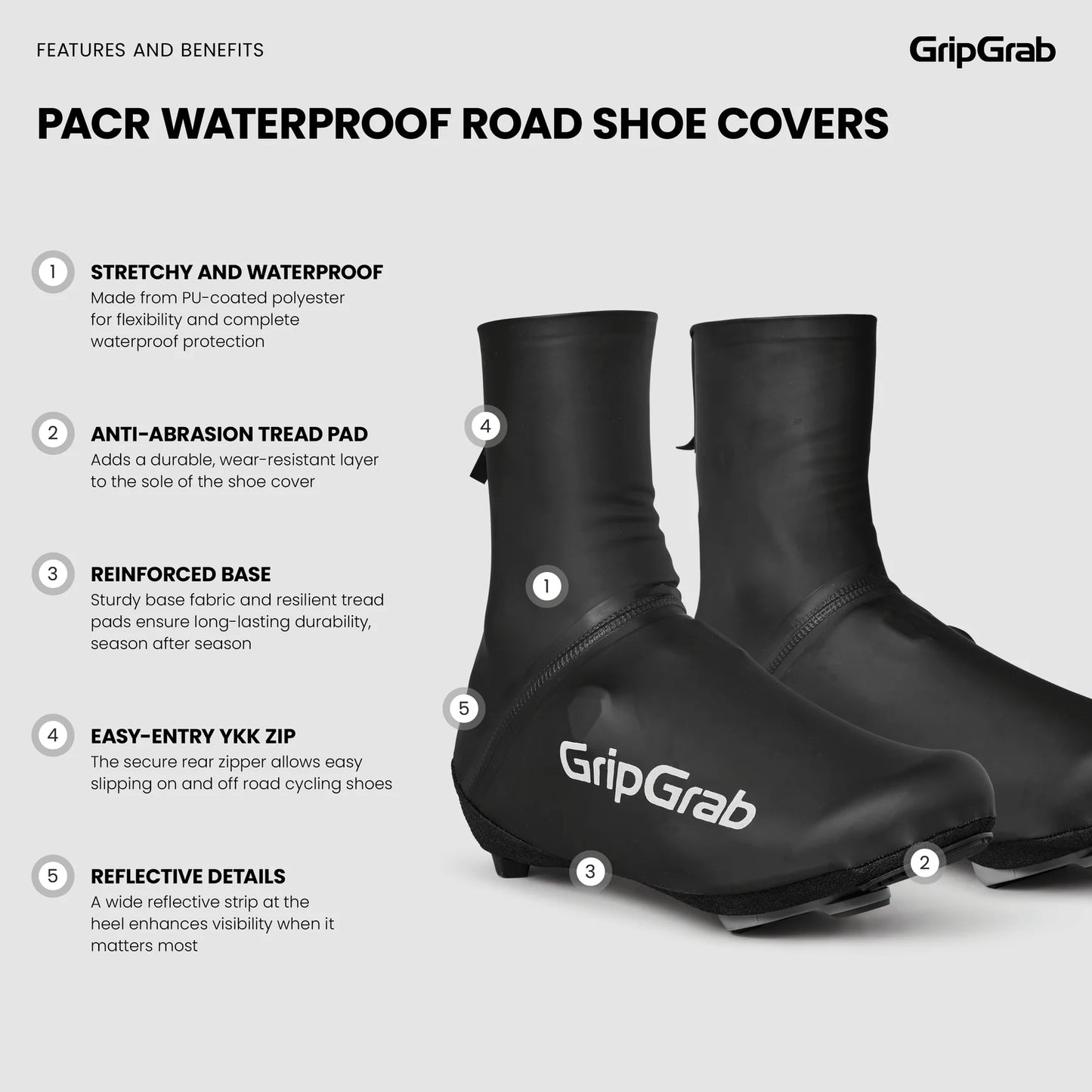 GRIPGRAB PACR Waterproof Overshoes Black