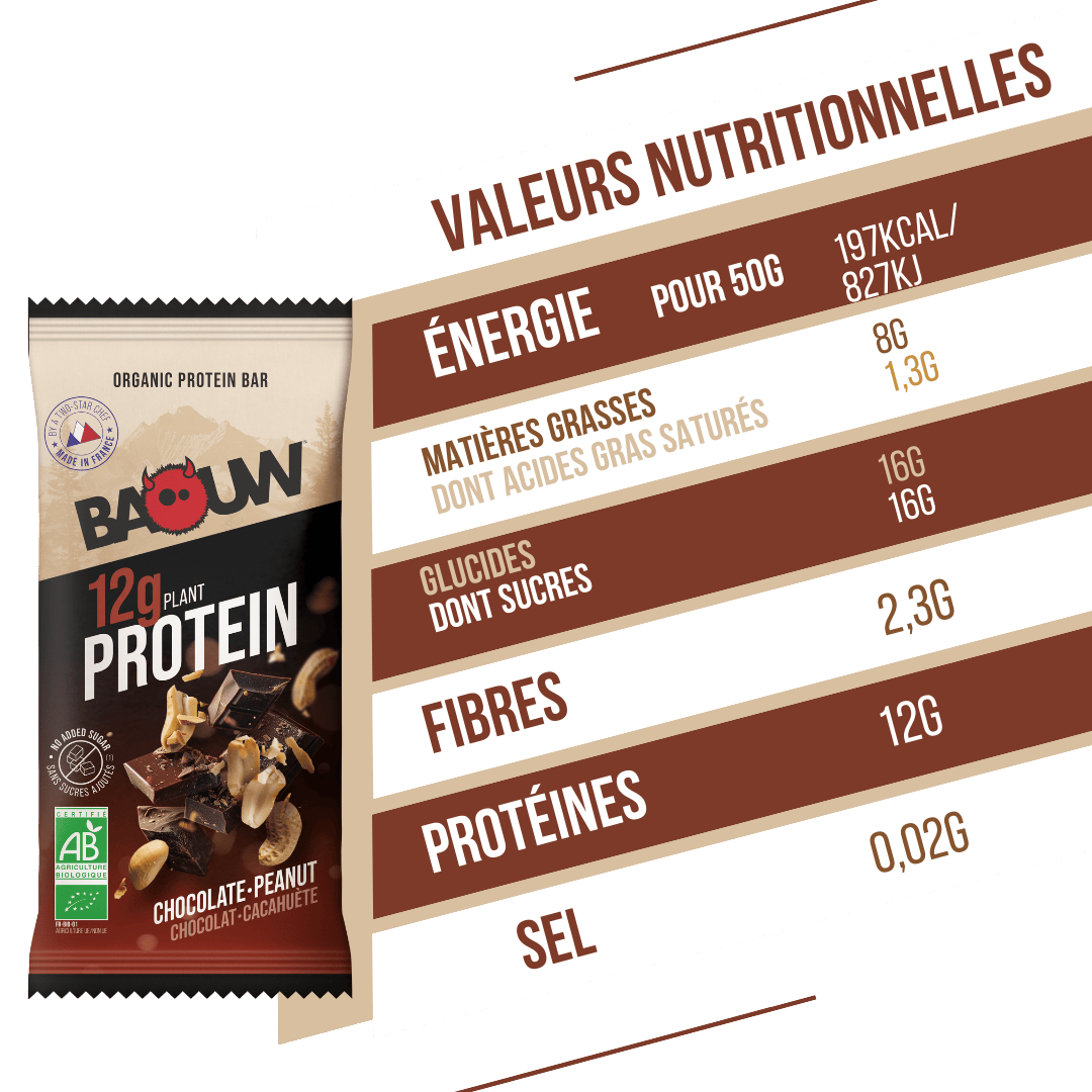 BAOUW ORGANIC EXTRA Chocolate/Marshmallow Protein Bar (50g)