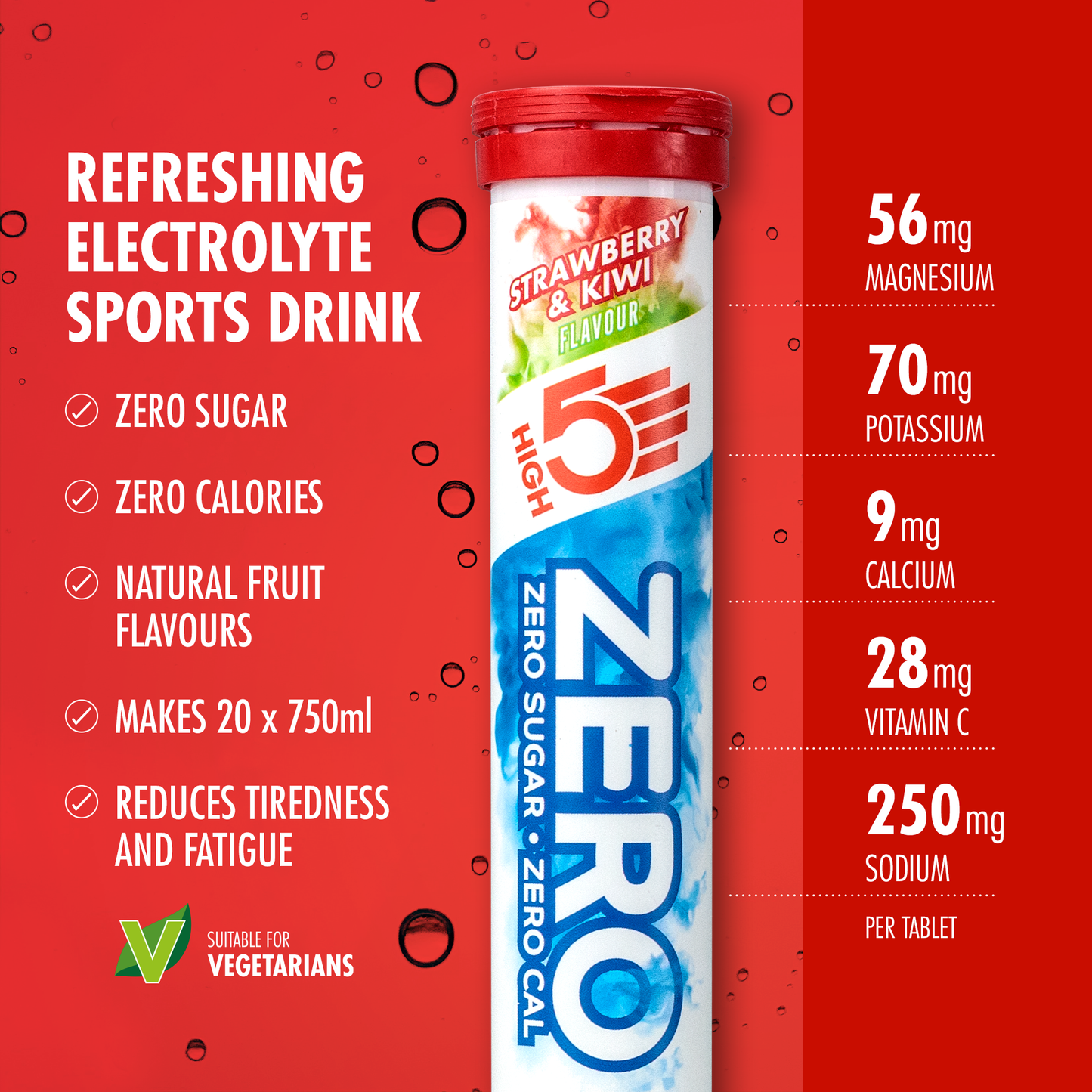 Electrolyte Hydration tablets HIGH5 ZERO (x20) Strawberry Kiwi