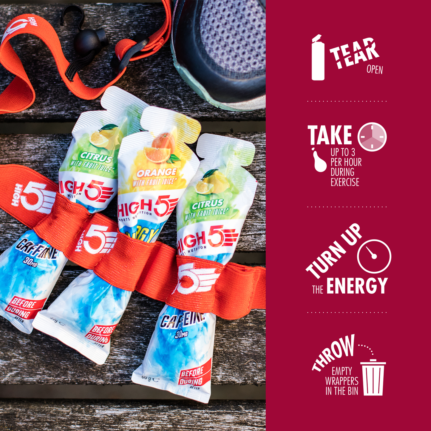 HIGH5 ENERGY GEL Aqua (66g) Red berries