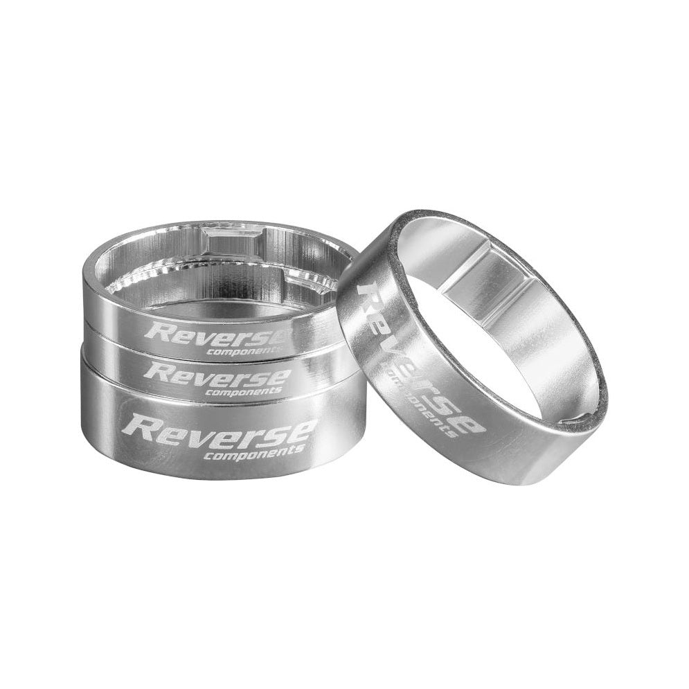 REVERSE COMPONENTS Ultra-Light Aluminum 1"1/8 Steering Spacer Kit - Silver