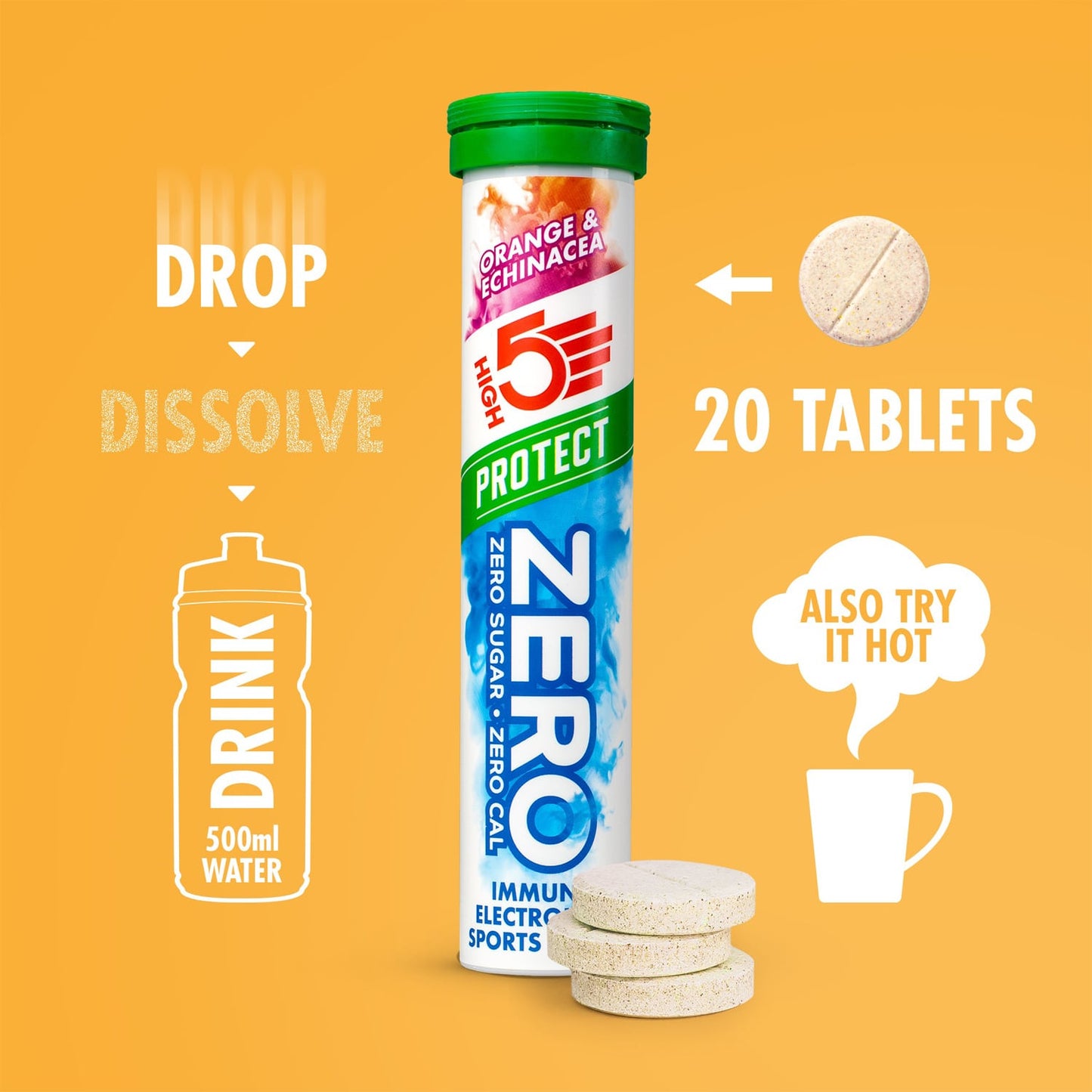 HIGH5 ZERO PROTECT Electrolyte Hydration (20 tablets) Orange & Echinacea