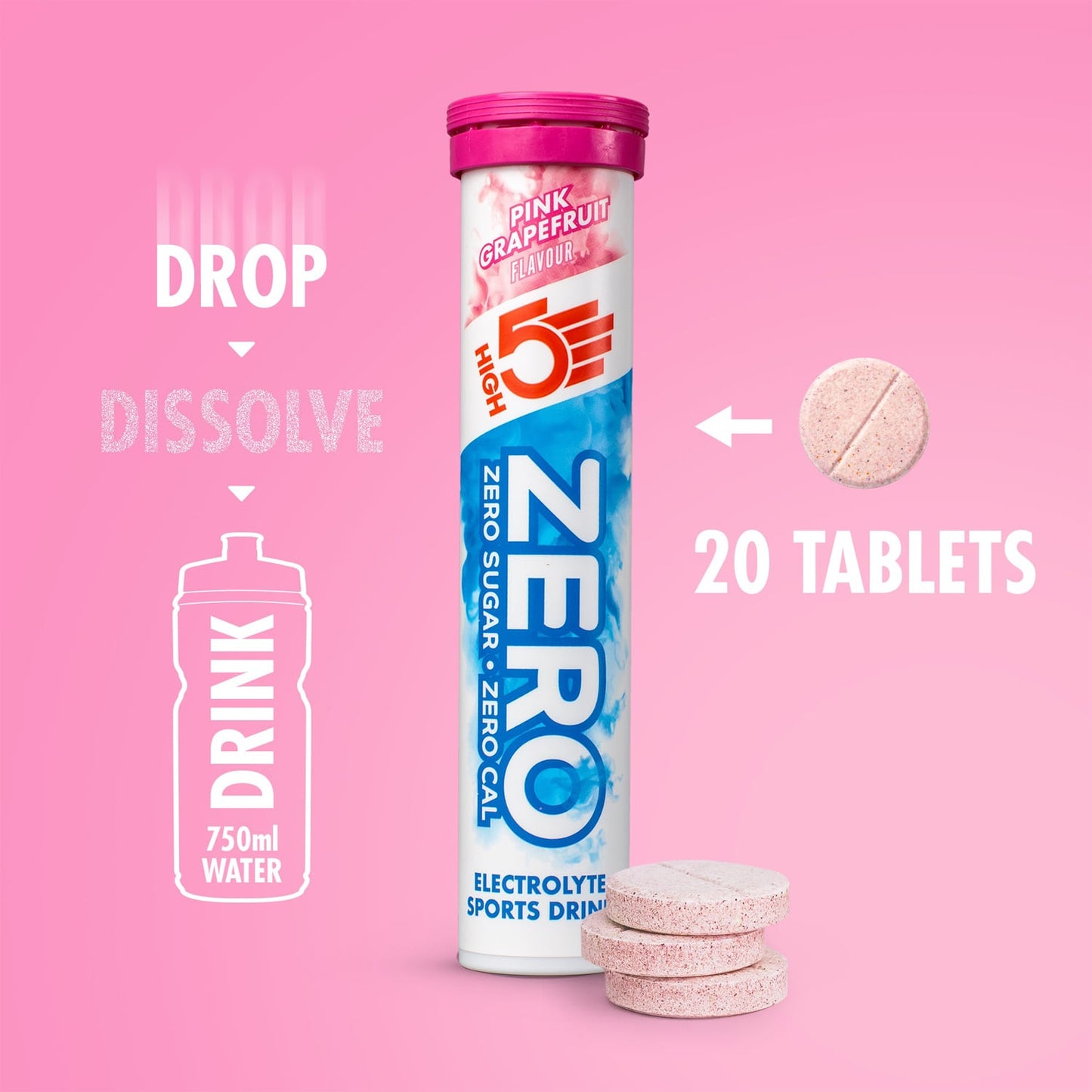 Electrolyte Hydration tablets HIGH5 ZERO (x20) Grapefruit