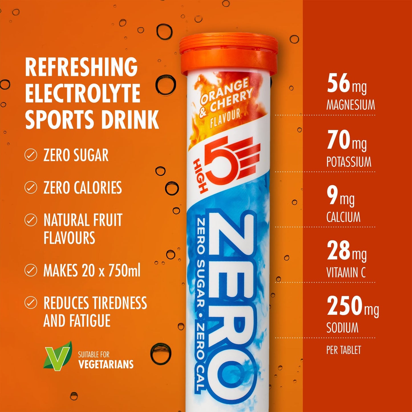 Electrolyte Hydration tablets HIGH5 ZERO (x20) Orange and Cherry