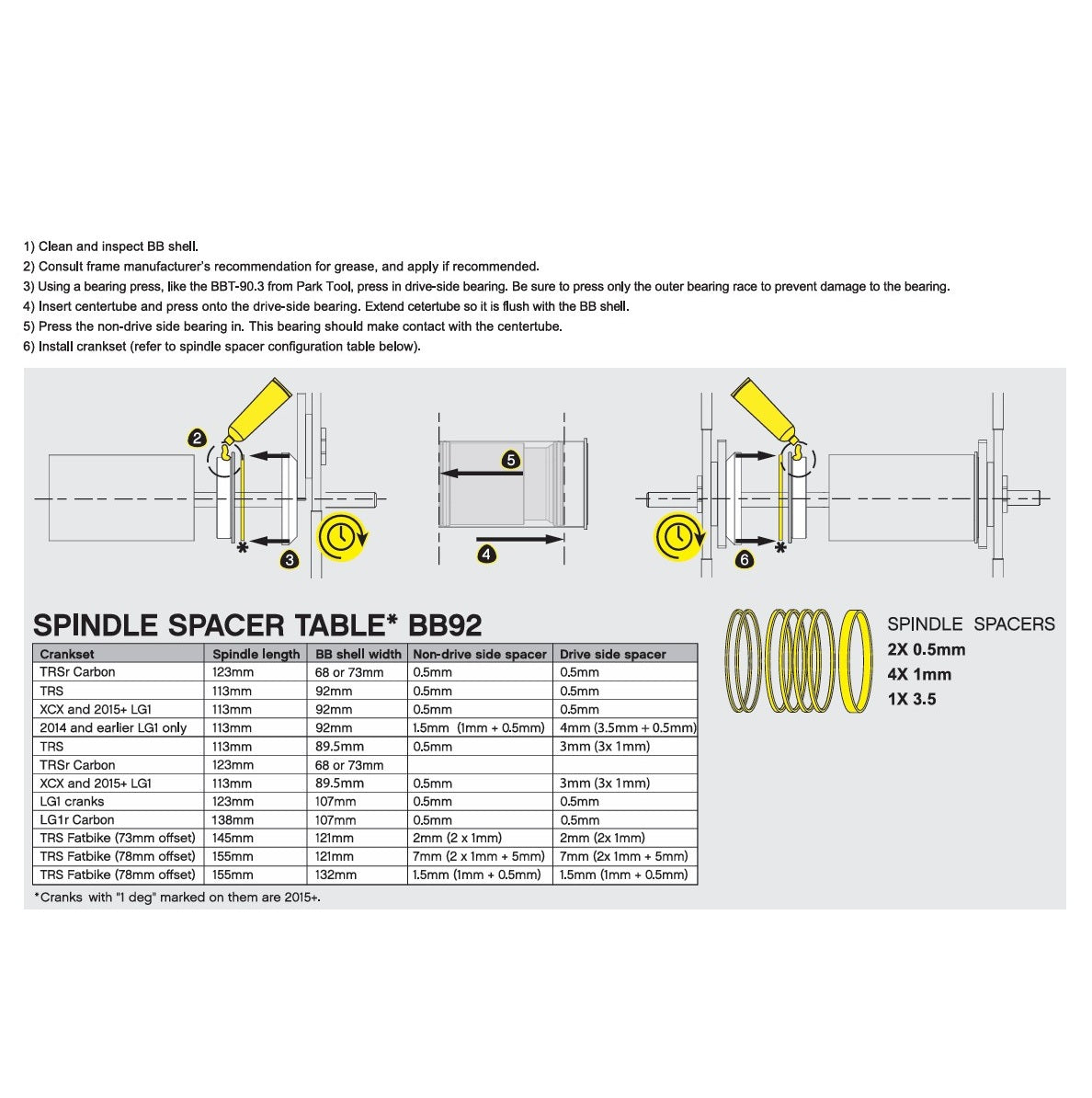 E-THIRTEEN BB92 crankset 24 mm axle Press-Fit