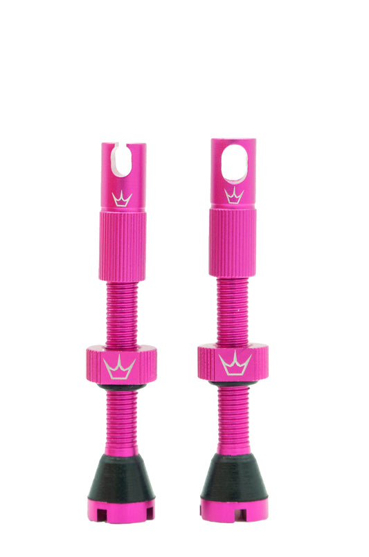 PEATY'S x Chris King MK2 Presta 42 mm Tubeless Valves (x2) Pink