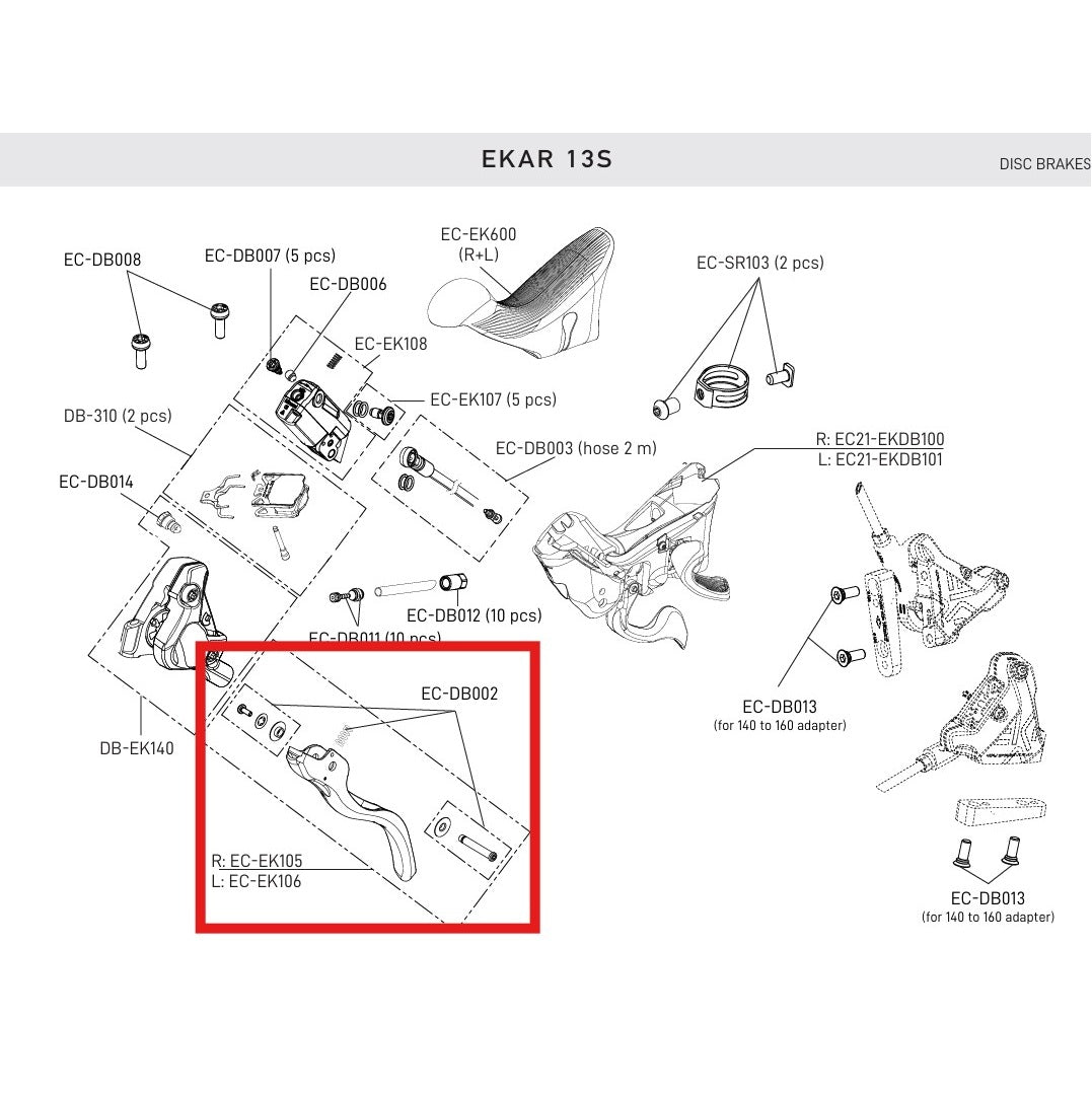 CAMPAGNOLO EKAR 13V DISC LEFT BRAKE LEVER