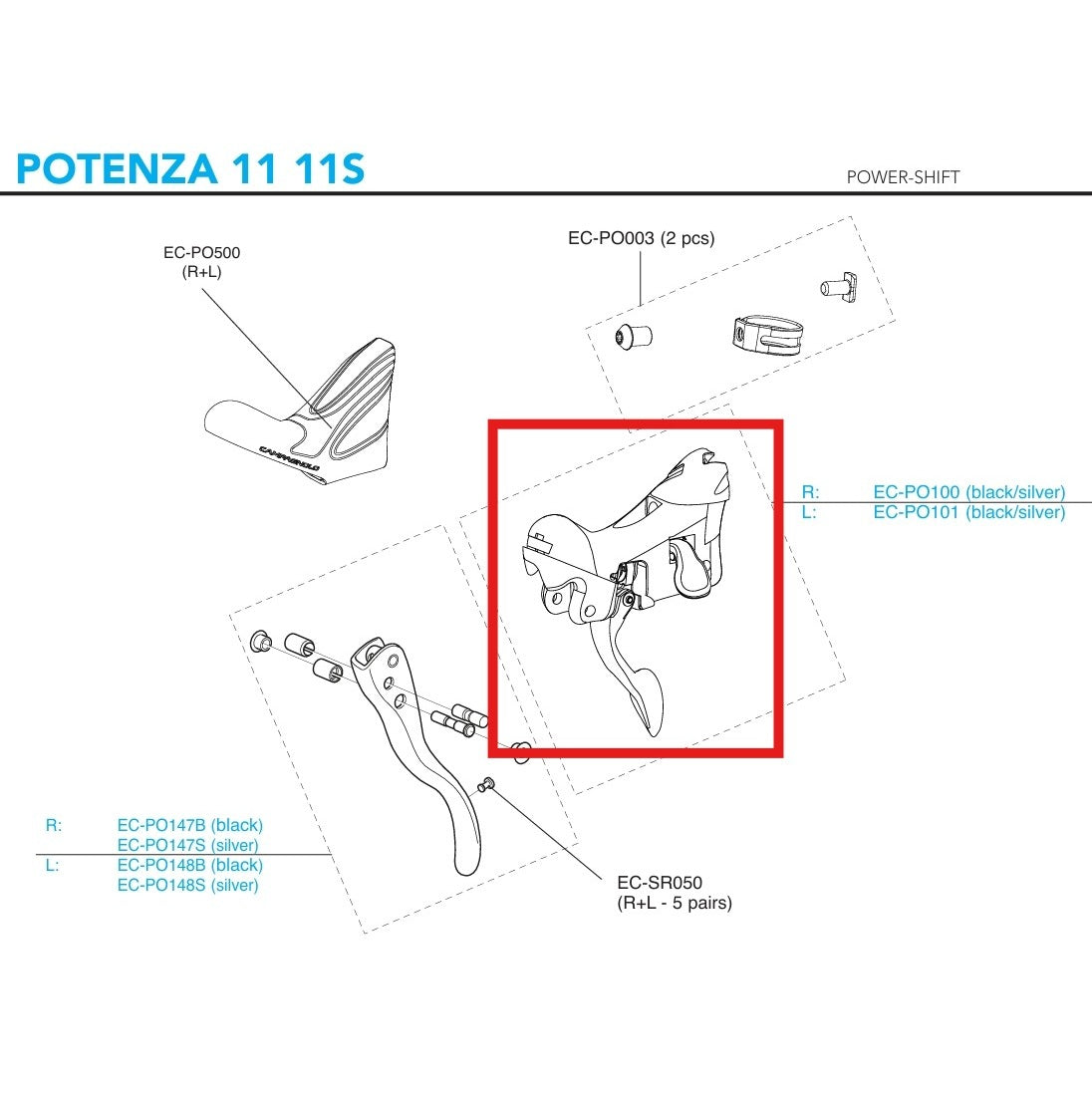 RIGHT INDEXING BLOCK CAMPAGNOLO POTENZA POWER-SHIFT 11V 2018