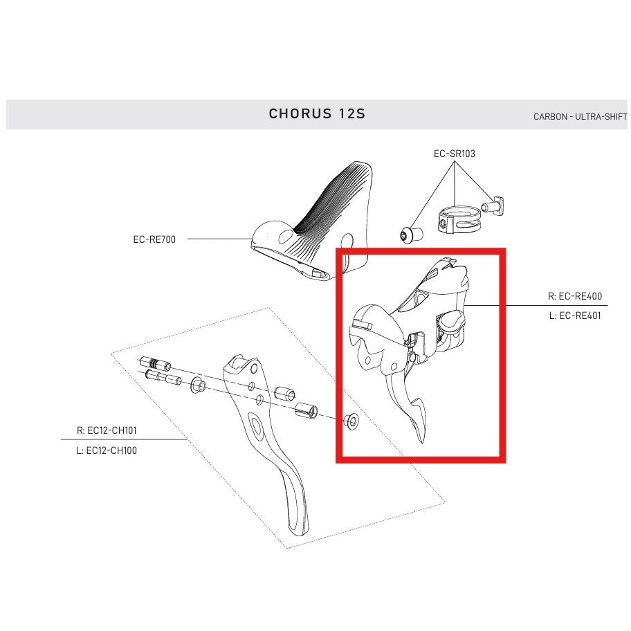 LEFT-HAND INDEXING BLOCK CAMPAGNOLO RECORD/CHORUS ULTRA-SHIFT 12V 2019