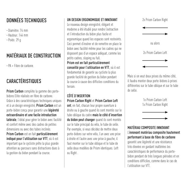 ELITE PRISM RIGHT bottle cage Carbon Mat/Black