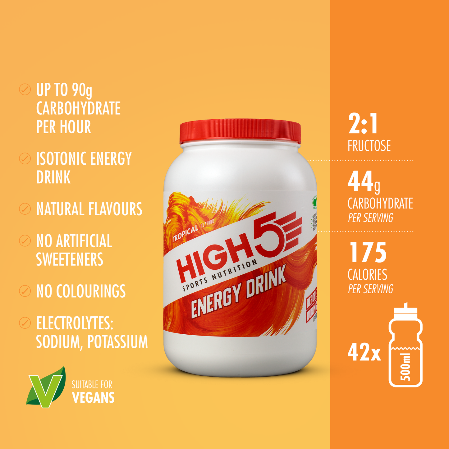 Energy Drink HIGH5 ENERGY DRINK (2.2kg) Tropical