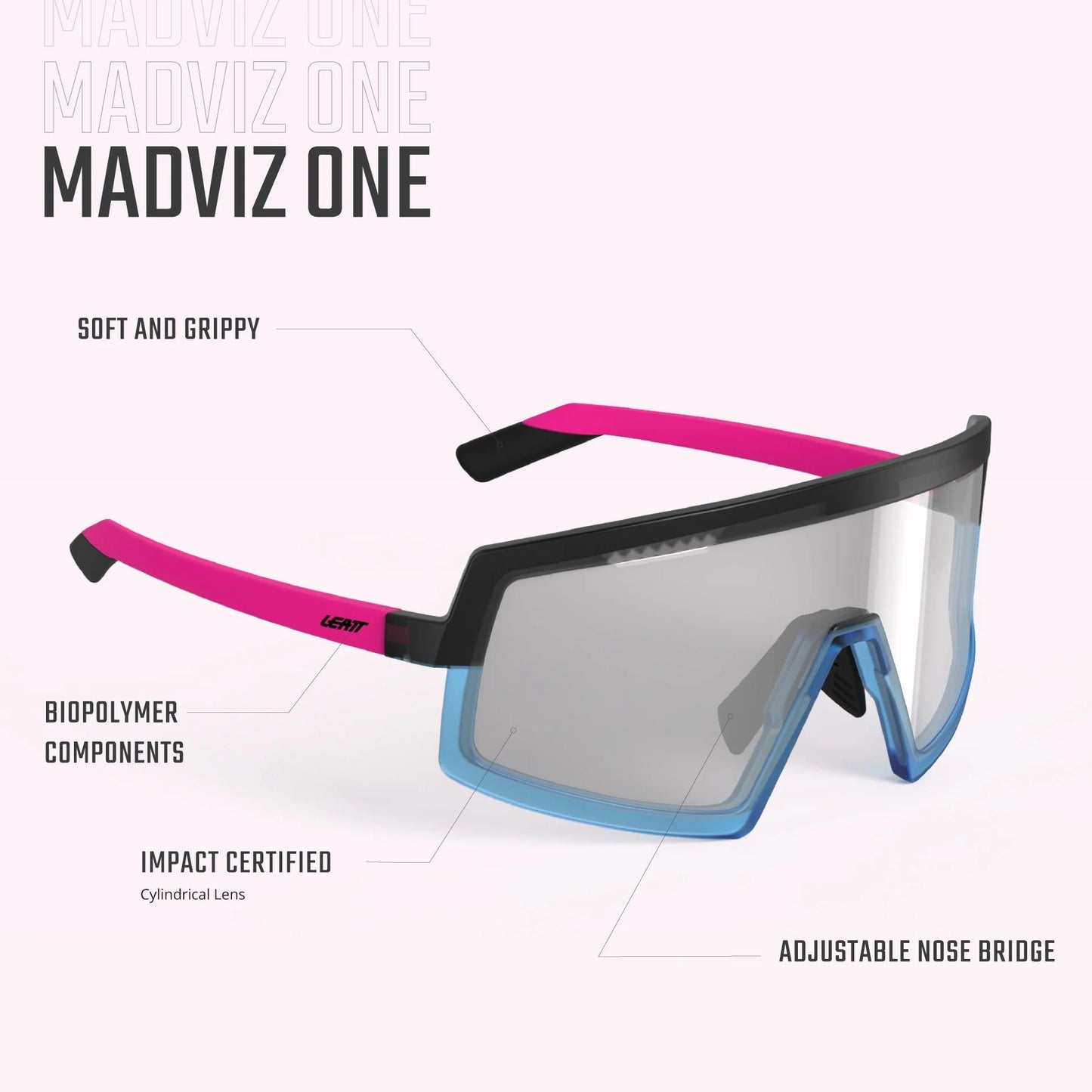 LEATT MADVIZ ONE Glasses Yellow IRIZ Fuschia 41 VLT