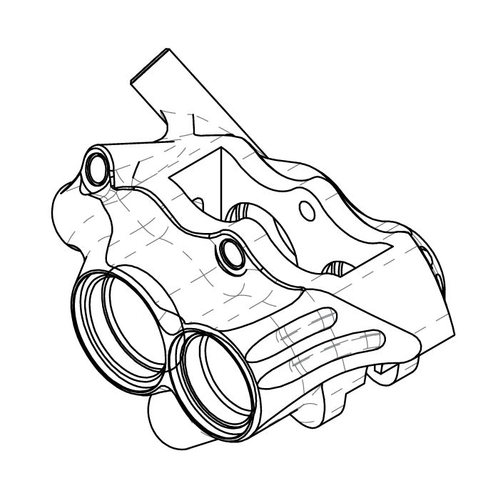 Brake Caliper HOPE RX4+ SL FM (+20) 70mm 4 Pistons DOT Orange