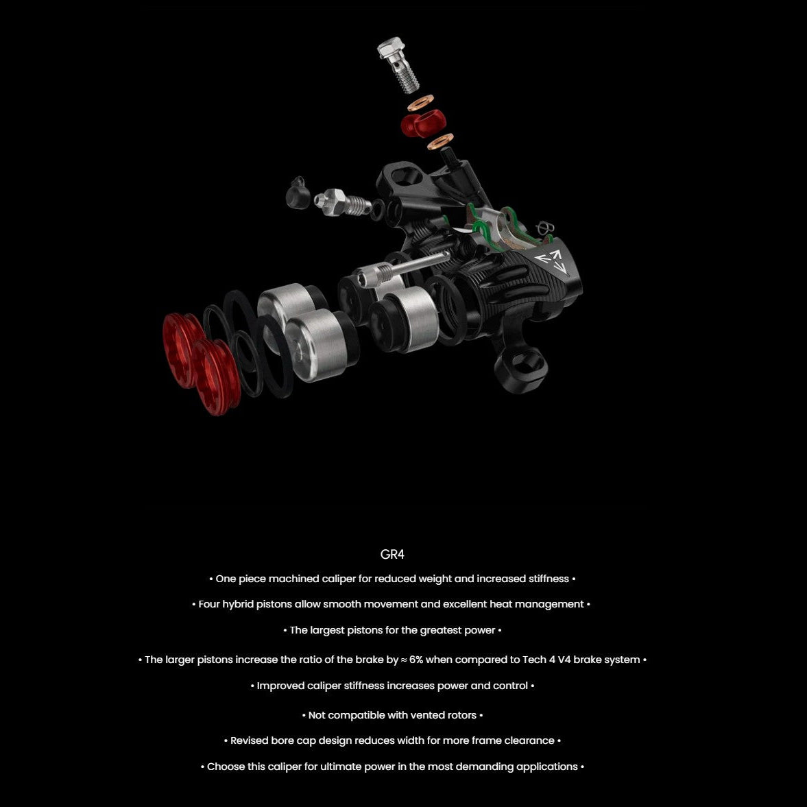 HOPE TECH 4 EVO GR4 rear brake Black/Red