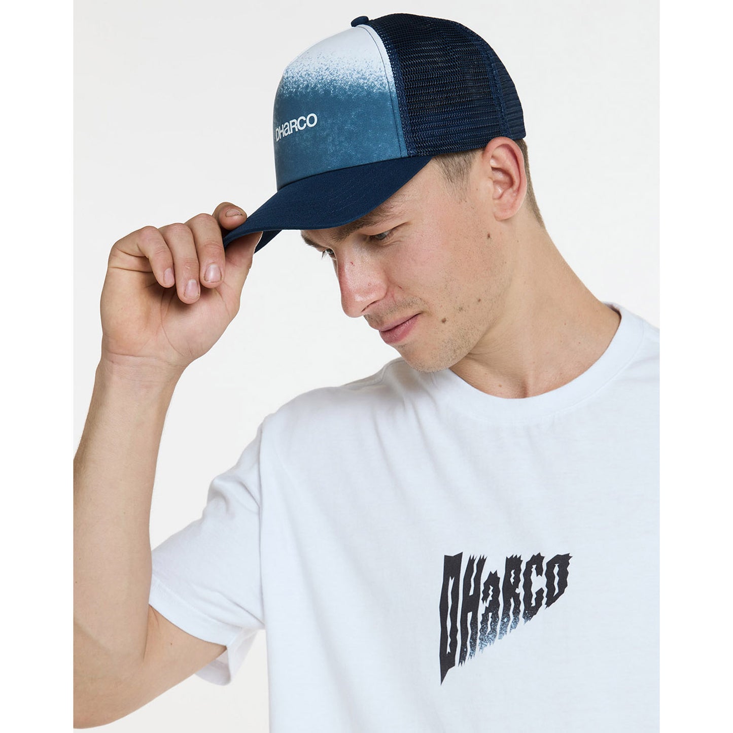 DHARCO CURVED PEAK TRUCKER NU WAVE Cap Blue