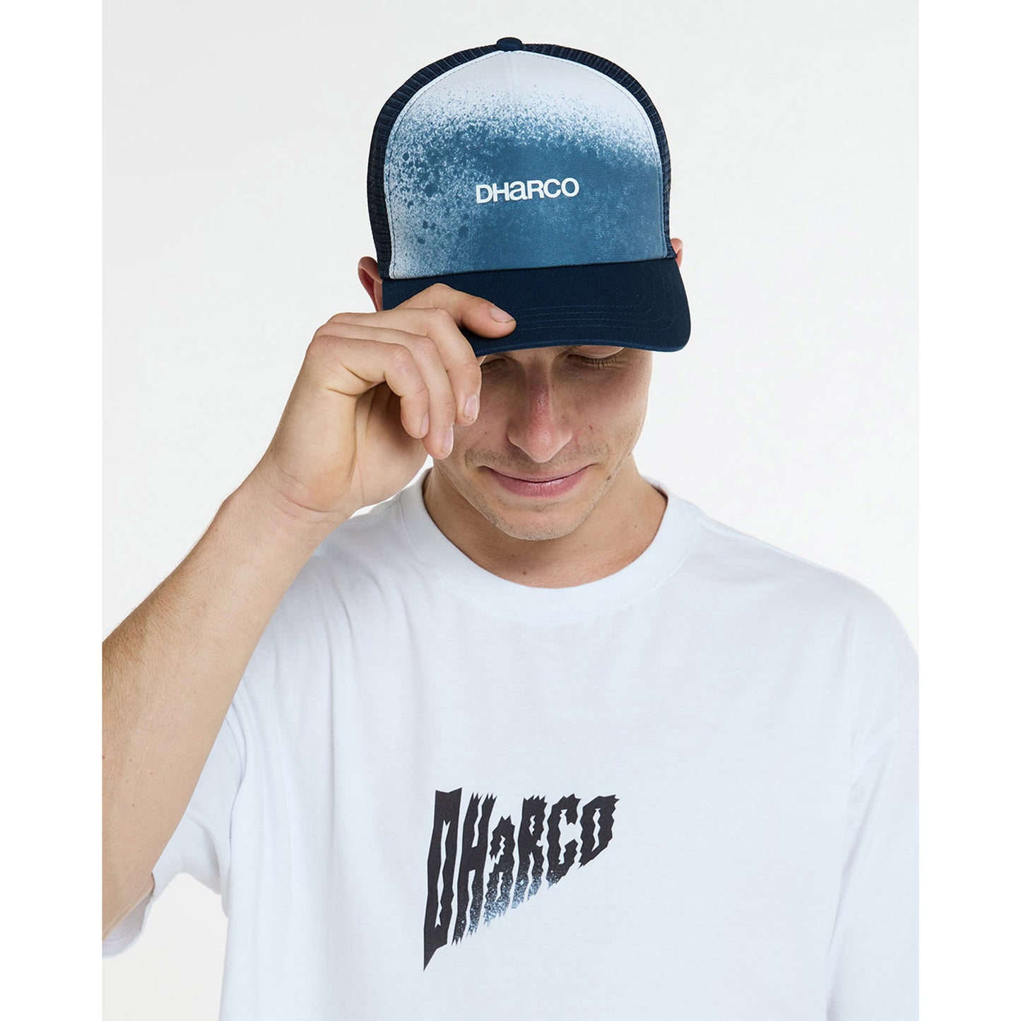 DHARCO CURVED PEAK TRUCKER NU WAVE Cap Blue