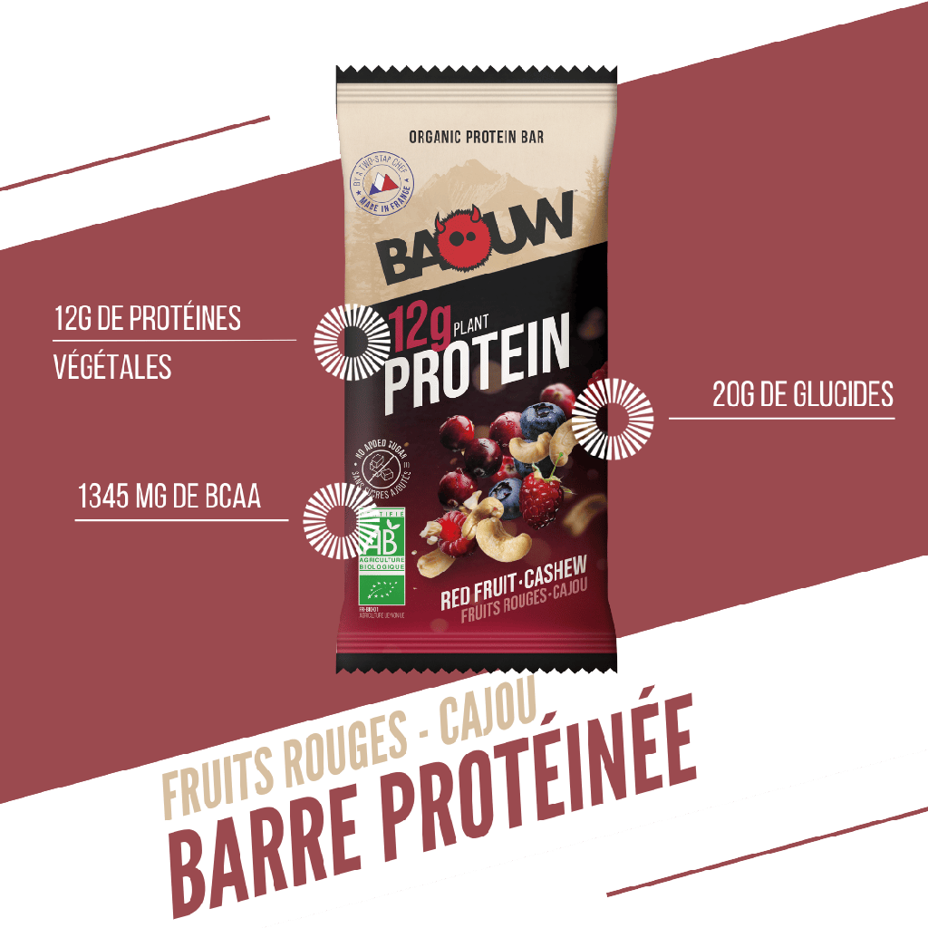 BAOUW ORGANIC EXTRA Red Fruits/Cashew Protein Bar (50g)