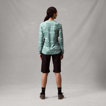 Women's ENDURA SINGLETRACK PRINT Long Sleeve Jersey Sage Green