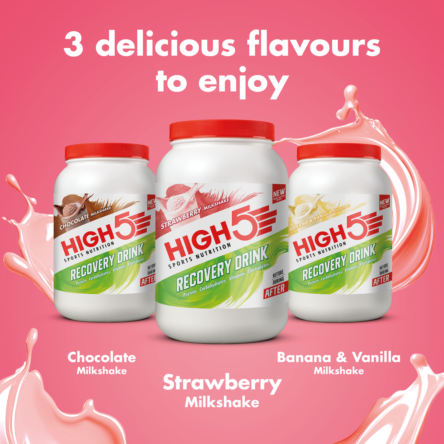 HIGH5 RECOVERY DRINK (450g) Strawberry Milkshake