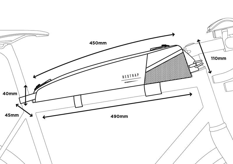 Frame Bag RESTRAP RACE TOP TUBE BAG LONG 2 L Black