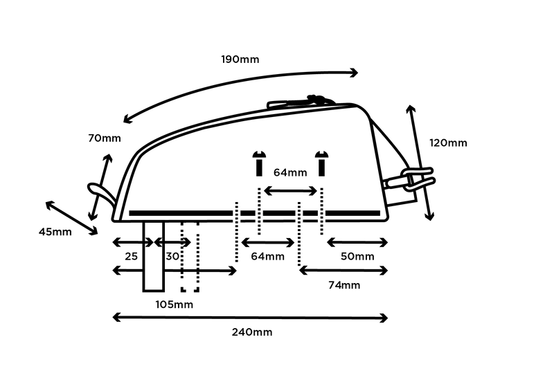 Frame Bag RESTRAP RACE TOP TUBE BAG SHORT 1.2 L Black