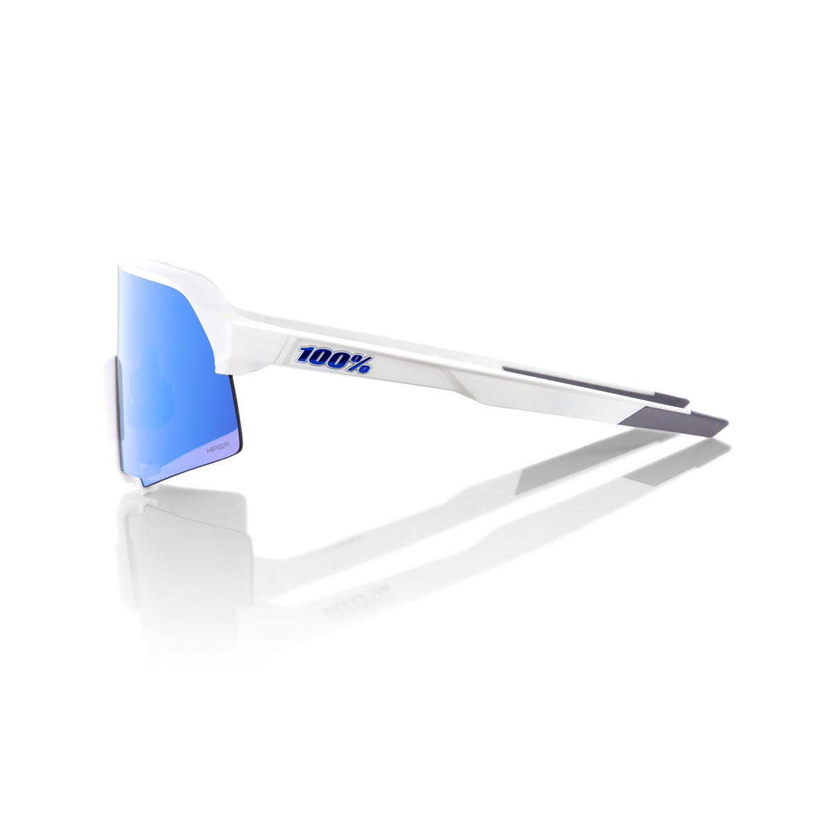 100% S3 Matte White Hiper Multilayer Mirror Blue Goggles