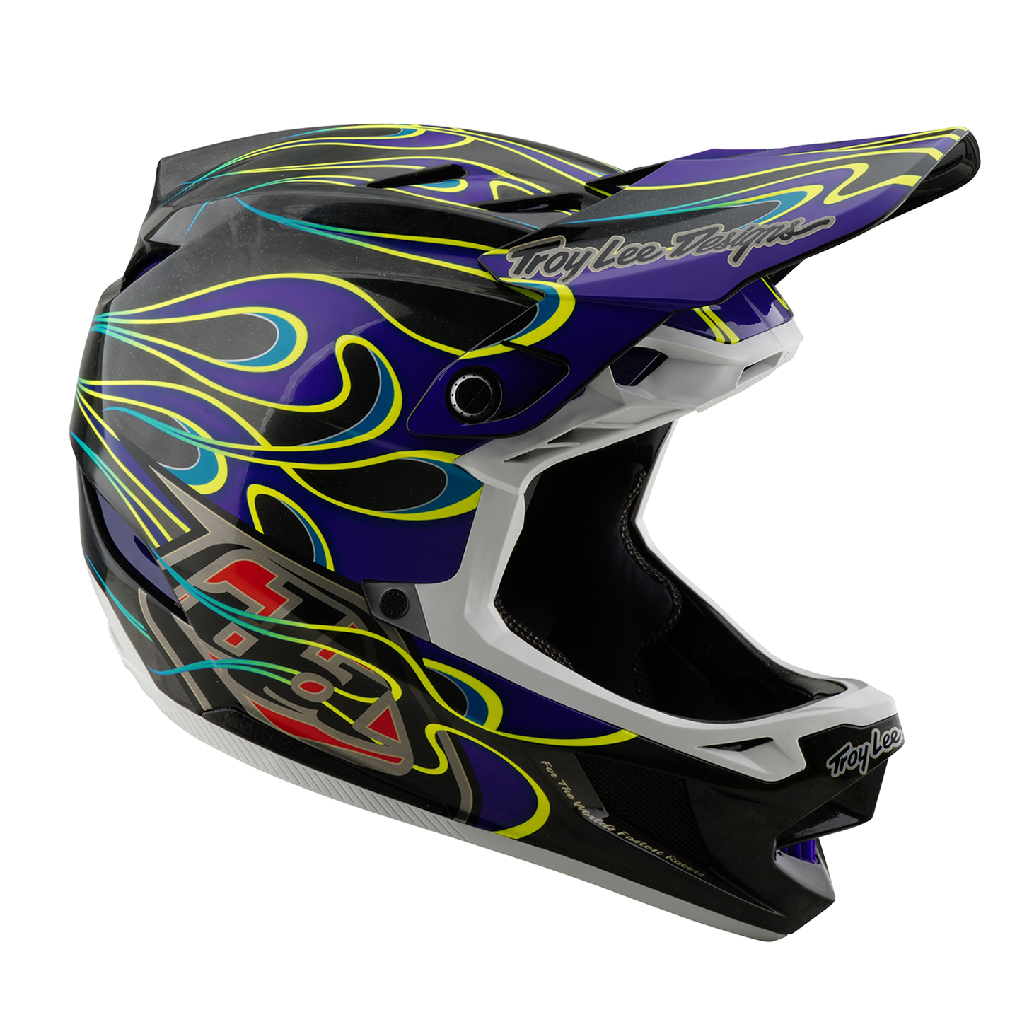 MTB Helmet TROY LEE DESIGNS D4 CARBON MIPS Drip Black/Purple