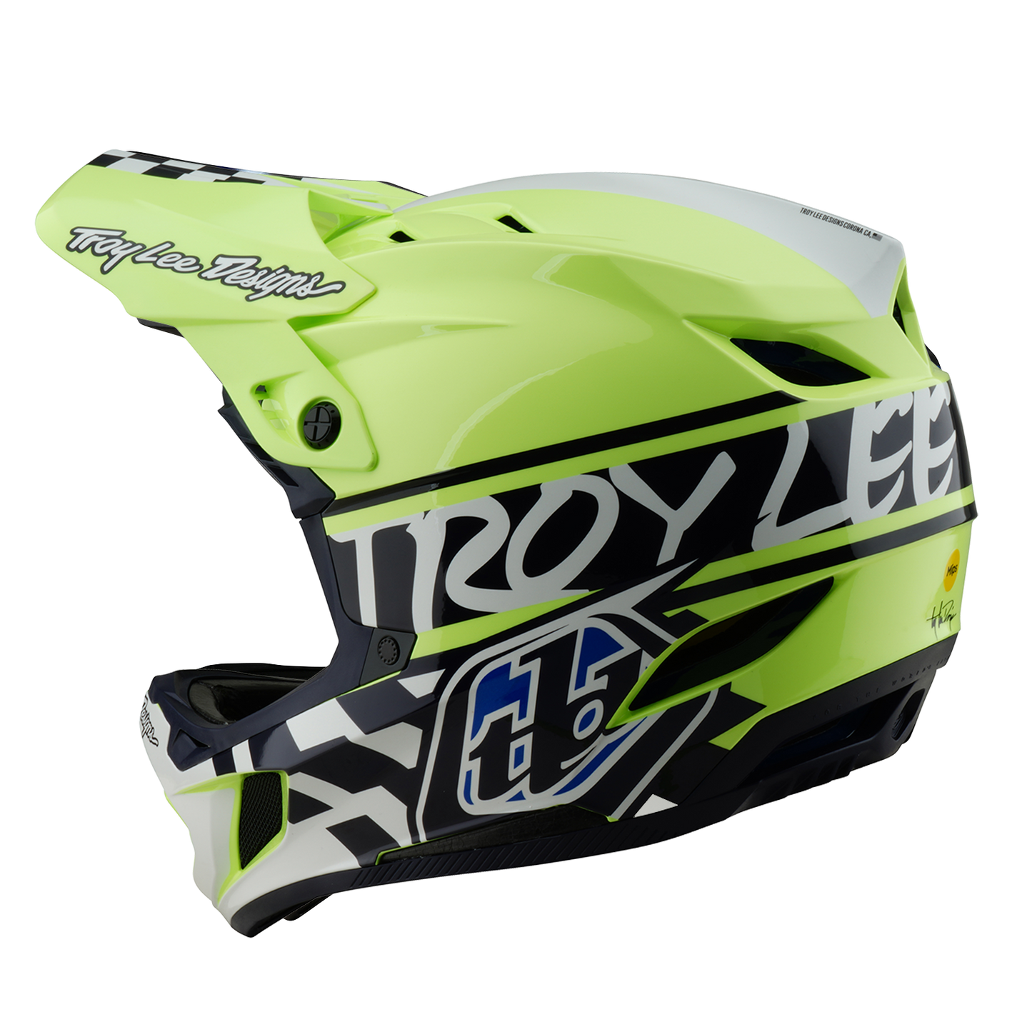 MTB Helmet TROY LEE DESIGNS D4 POLYACRYLITE MIPS FIFTY 50 Yellow/Blue