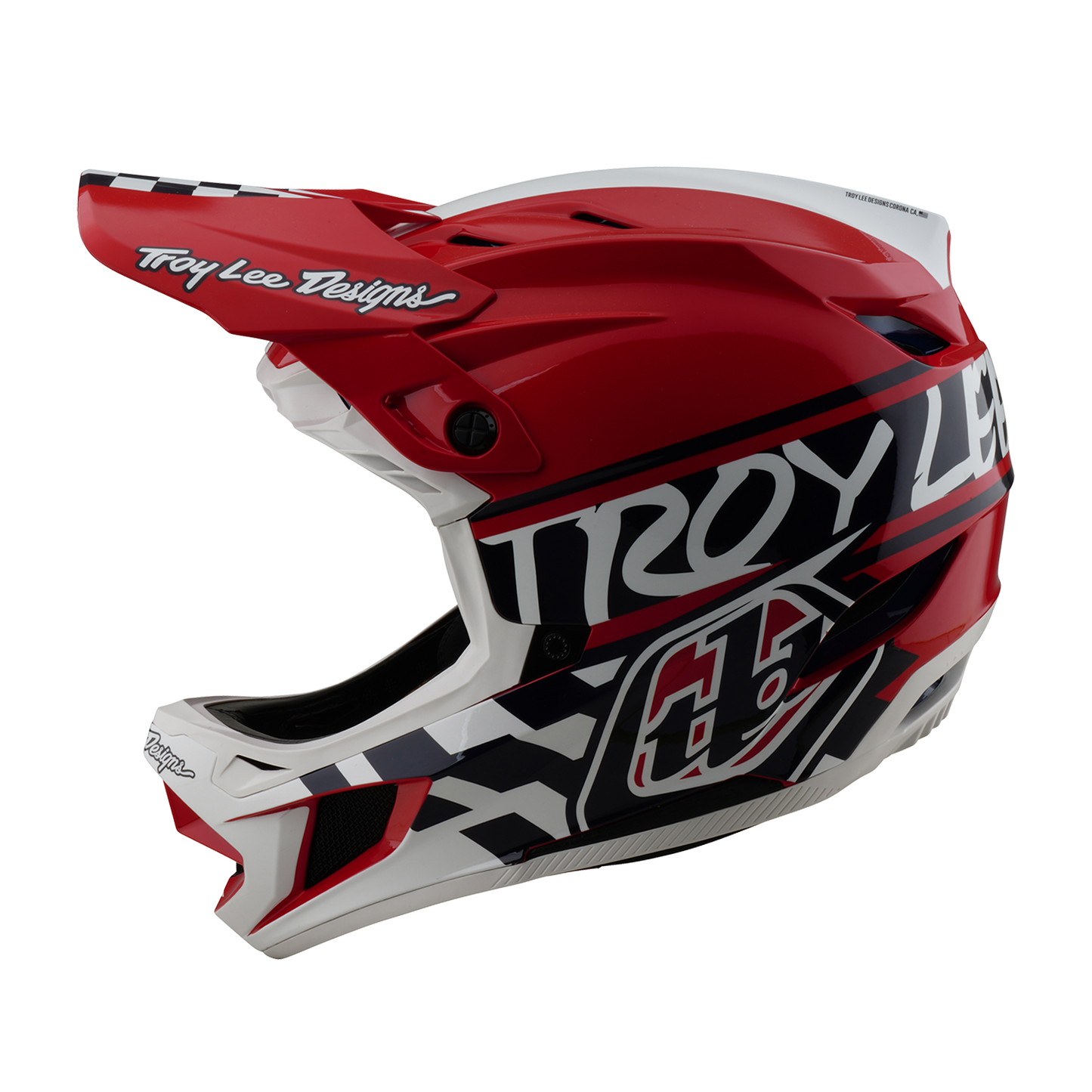 MTB helmet TROY LEE DESIGNS D4 POLYACRYLITE FIFTY 50 White/Red 2025