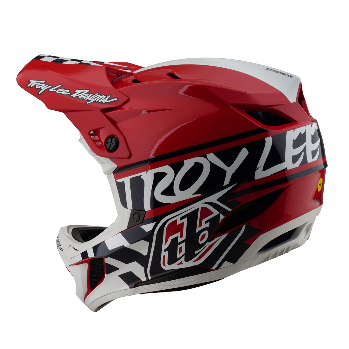 MTB helmet TROY LEE DESIGNS D4 POLYACRYLITE FIFTY 50 White/Red 2025