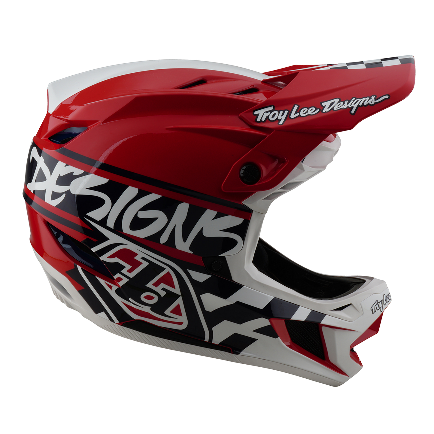 MTB helmet TROY LEE DESIGNS D4 POLYACRYLITE FIFTY 50 White/Red 2025