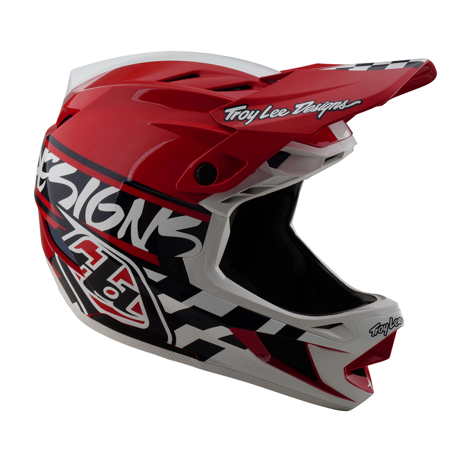 MTB helmet TROY LEE DESIGNS D4 POLYACRYLITE FIFTY 50 White/Red 2025