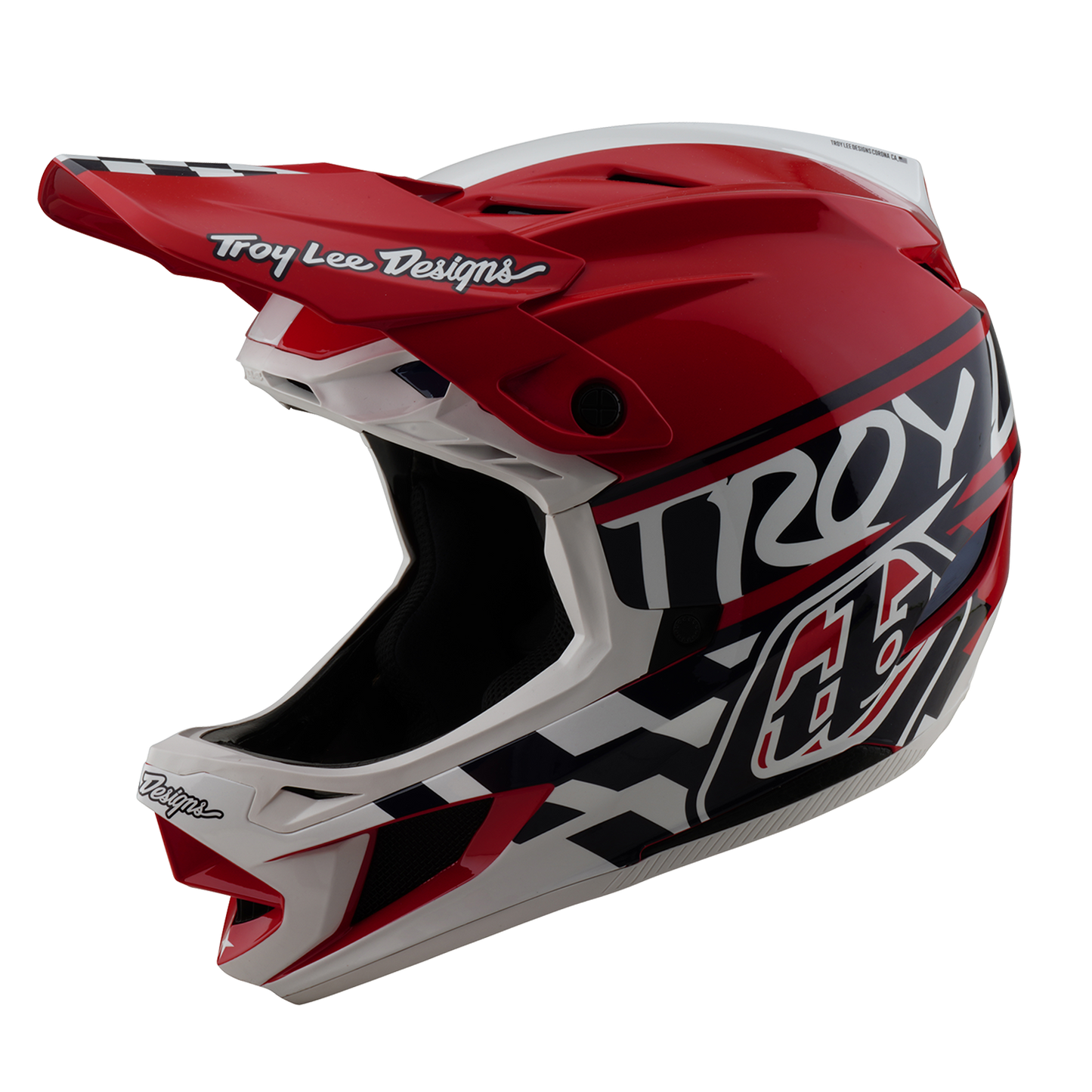 MTB helmet TROY LEE DESIGNS D4 POLYACRYLITE FIFTY 50 White/Red 2025