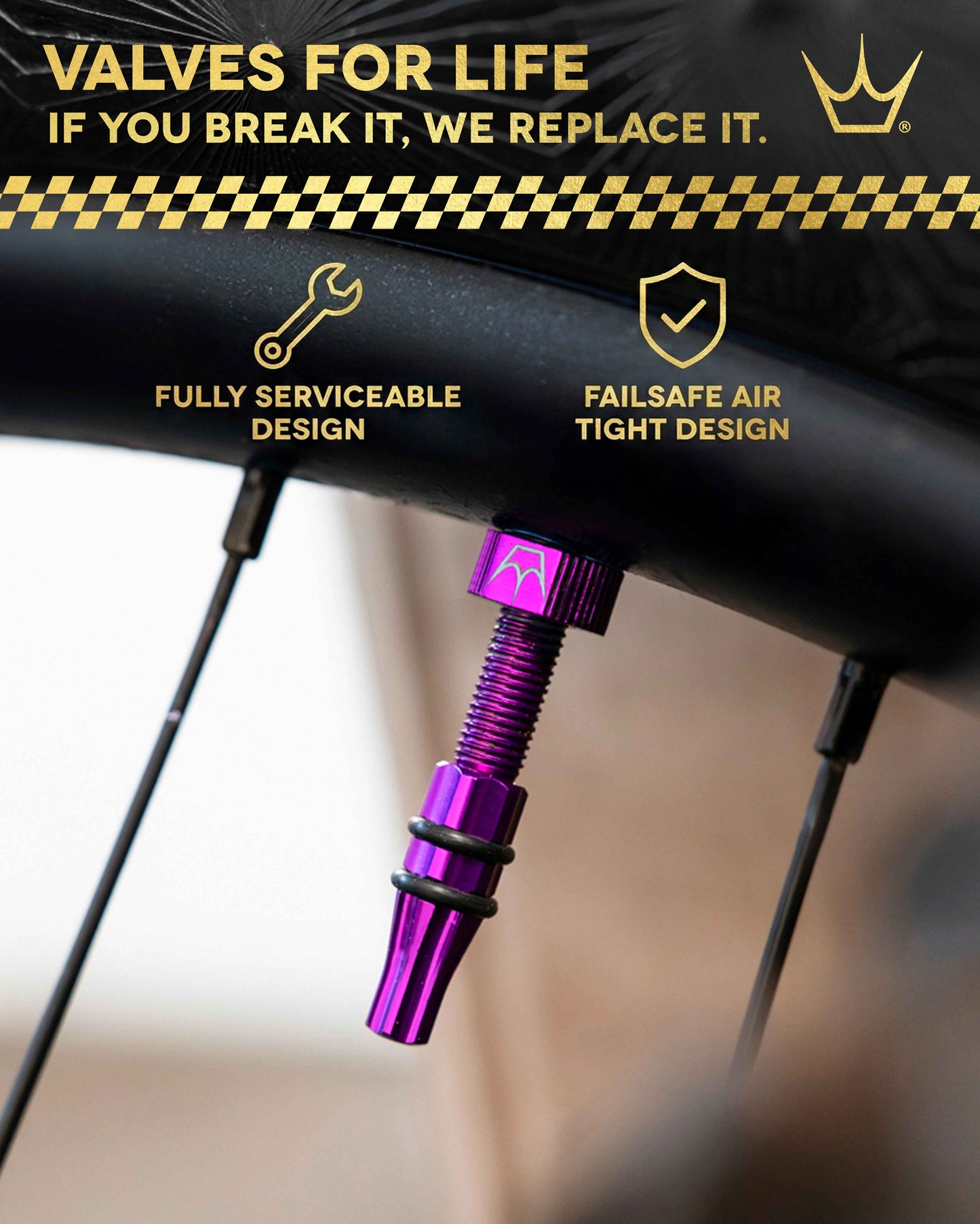 PEATY'S HOLESHOT FAST FLOW 60mm Tubeless Valves (x2) Black