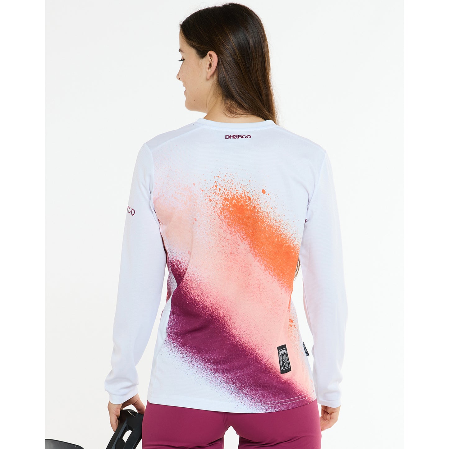 DHARCO GRAVITY FIREBIRD Women's Long Sleeve Jersey White/Orange