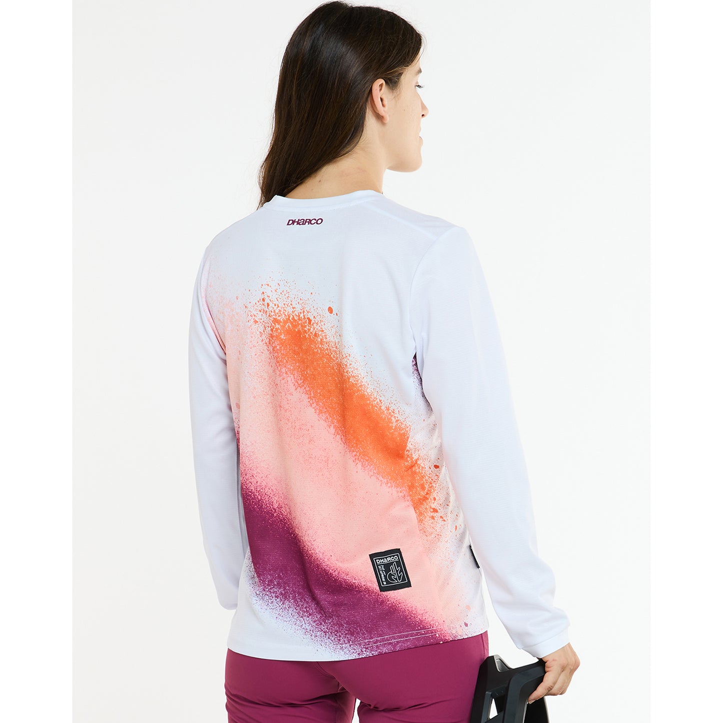 DHARCO GRAVITY FIREBIRD Women's Long Sleeve Jersey White/Orange