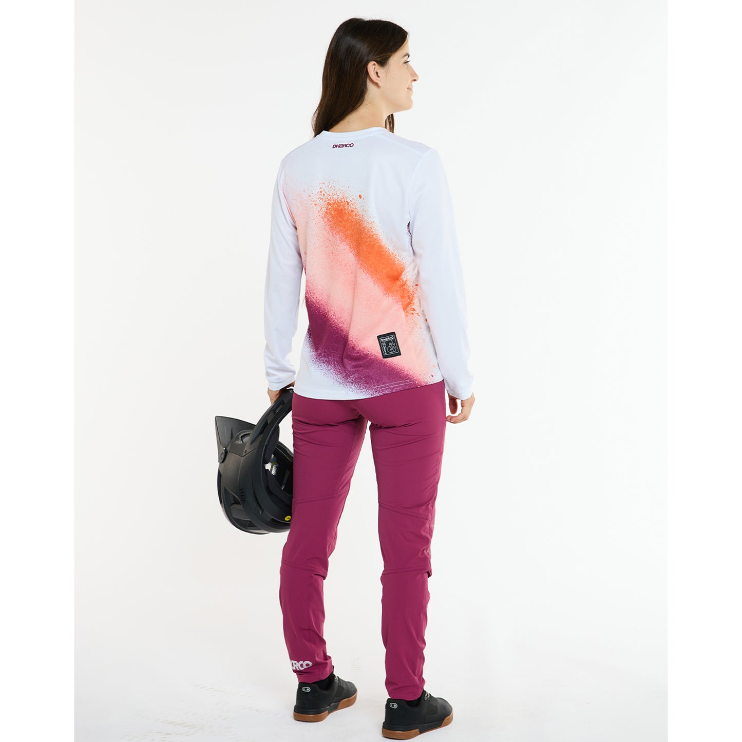 DHARCO GRAVITY FIREBIRD Women's Long Sleeve Jersey White/Orange