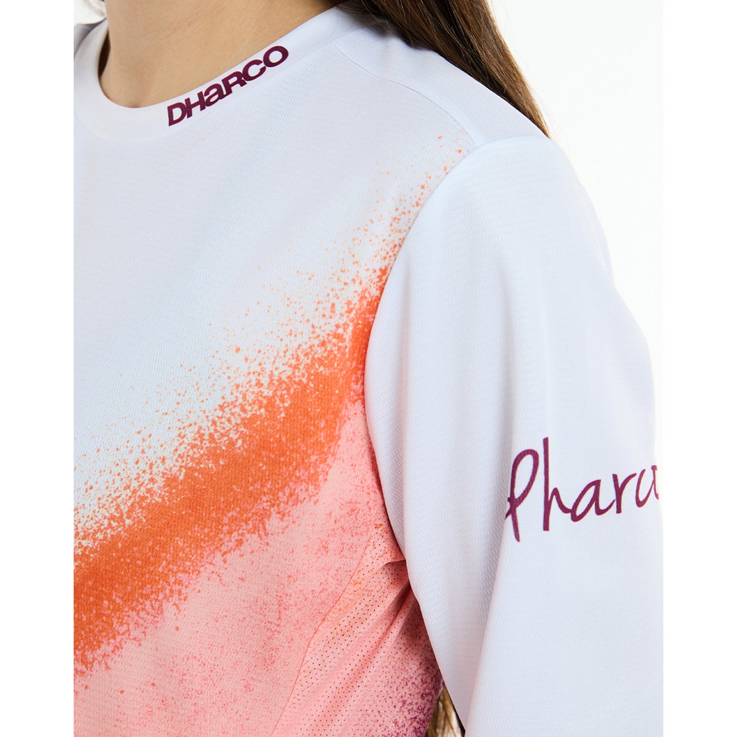 DHARCO GRAVITY FIREBIRD Women's Long Sleeve Jersey White/Orange
