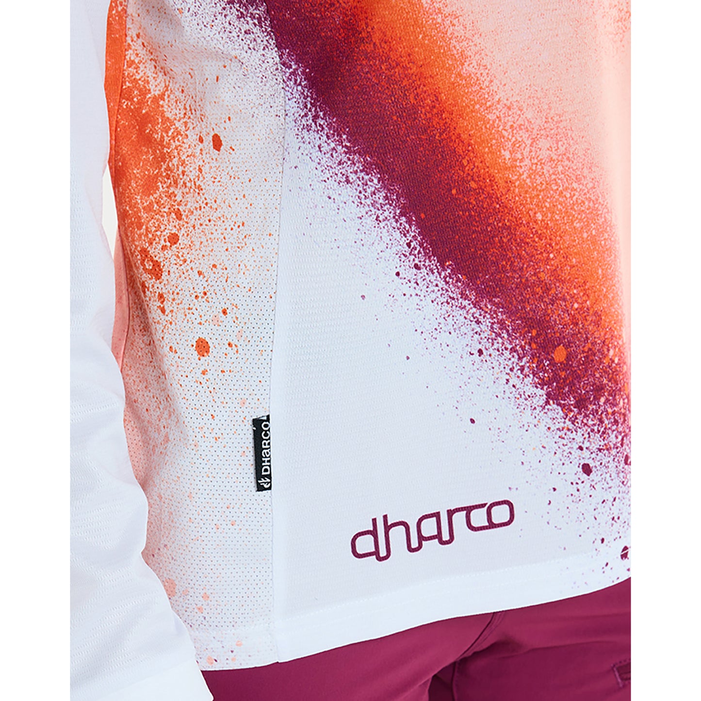 DHARCO GRAVITY FIREBIRD Women's Long Sleeve Jersey White/Orange
