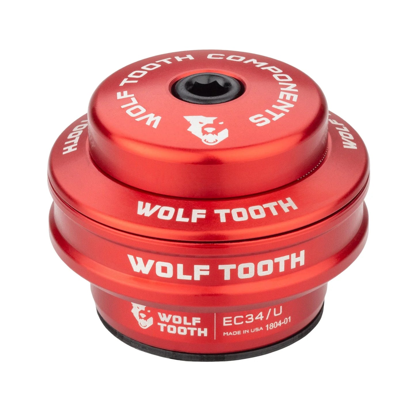 High-Profile Cup for WOLF TOOTH PREMIUM 1"1/8 EC34 External Headset, 16 mm Stack, Red