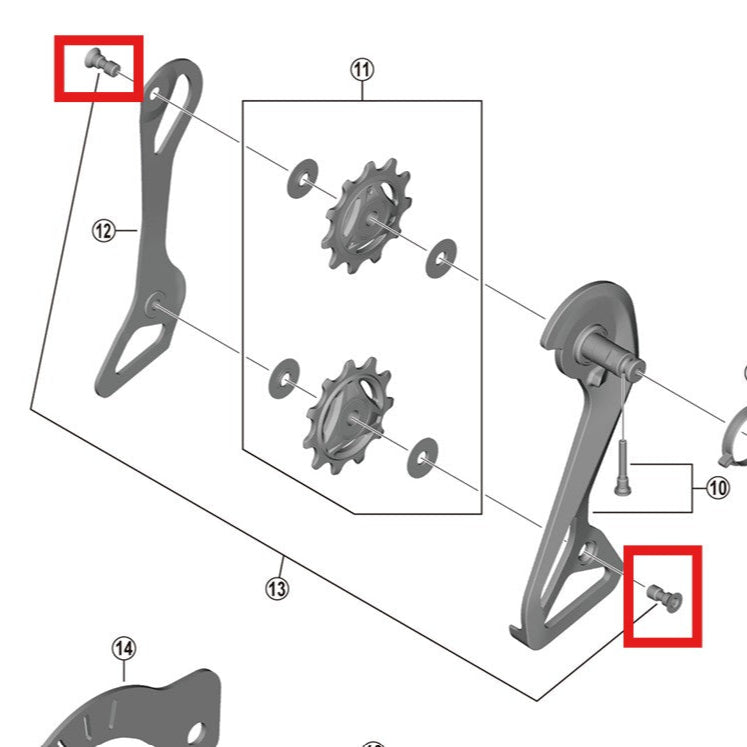SHIMANO RD-R9250 roller screws (x2)