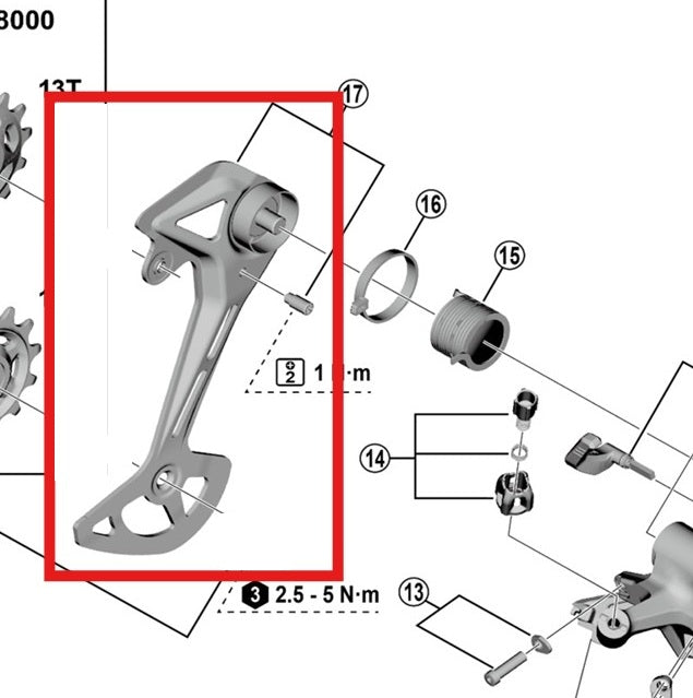 GS SHIMANO CUES U8000/U6000 External Rear Derailleur Cage