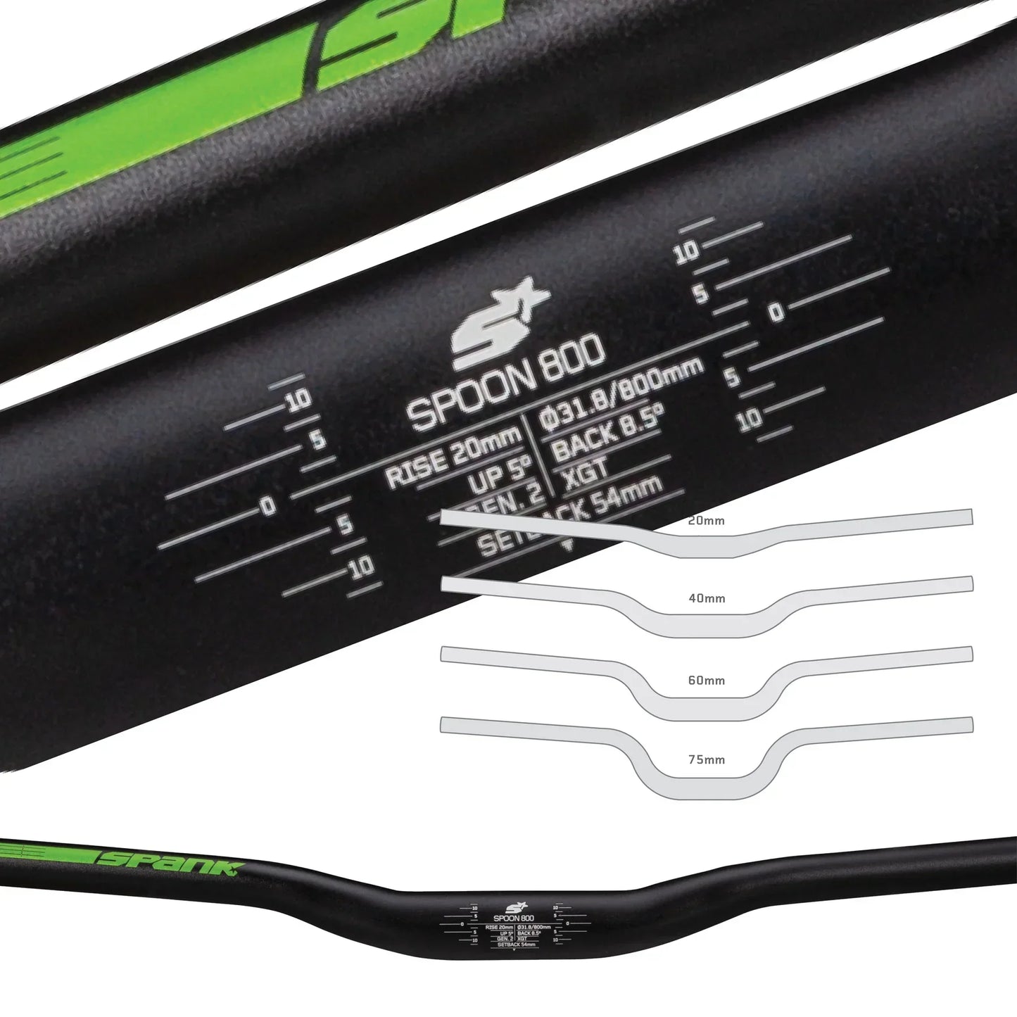 handlebar SPANK SPOON 800 Rise 20mm 800mm Black/Red