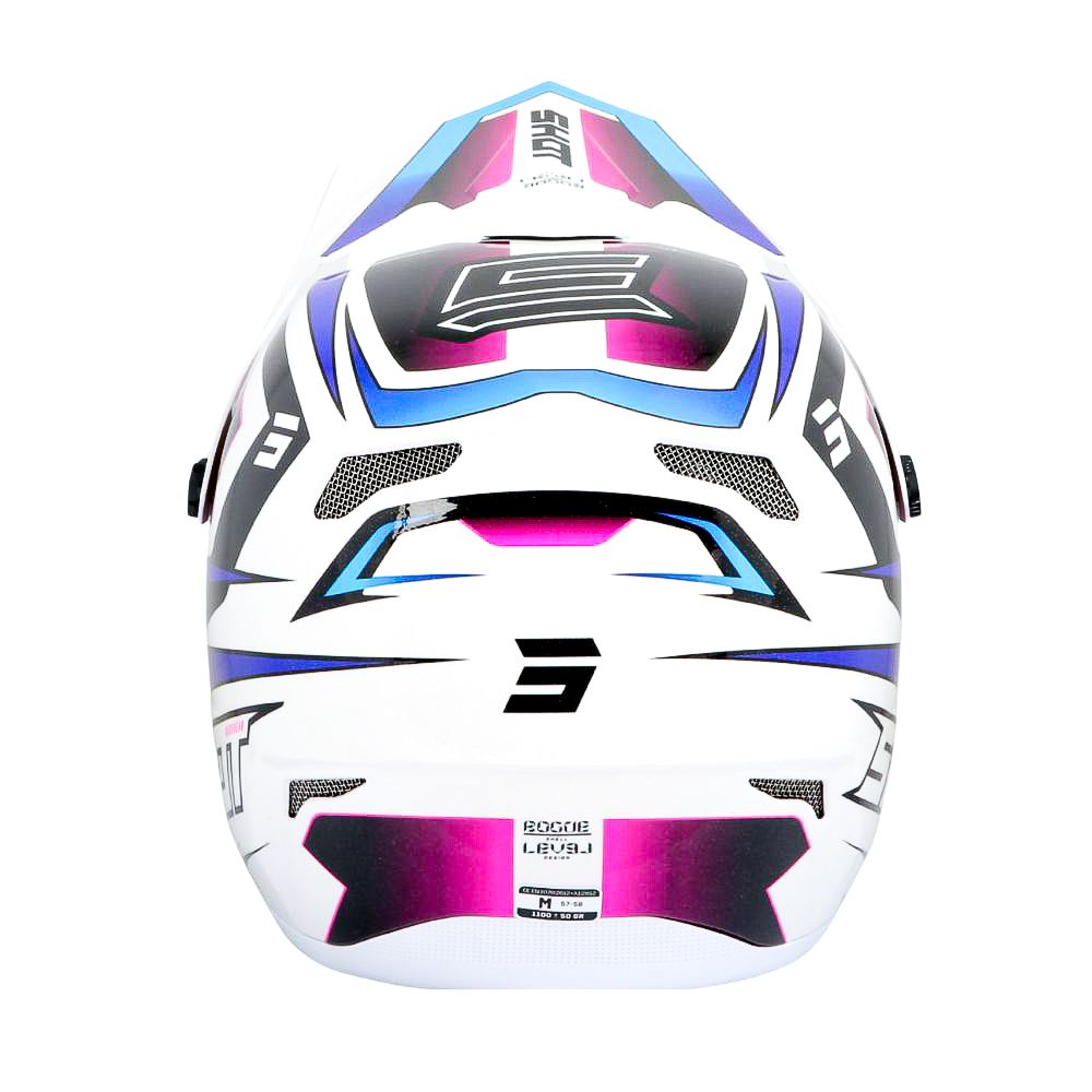SHOT ROGUE BMX Helmet Level White Blue Pearly