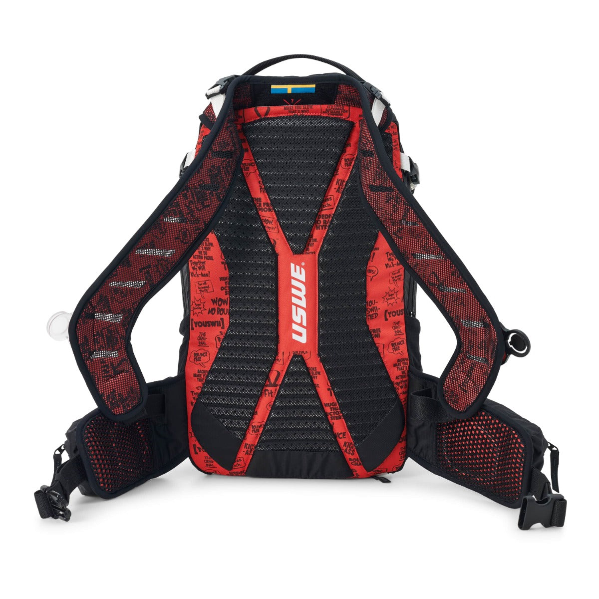 USWE FLOW 16 L Backpack with Integrated Dorsal Black/Red
