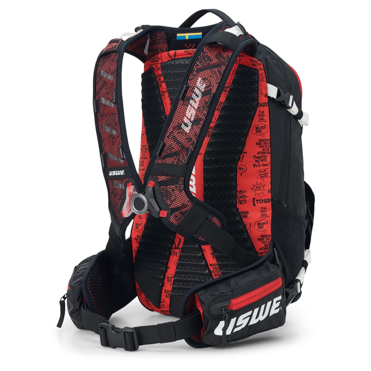 USWE FLOW 16 L Backpack with Integrated Dorsal Black/Red